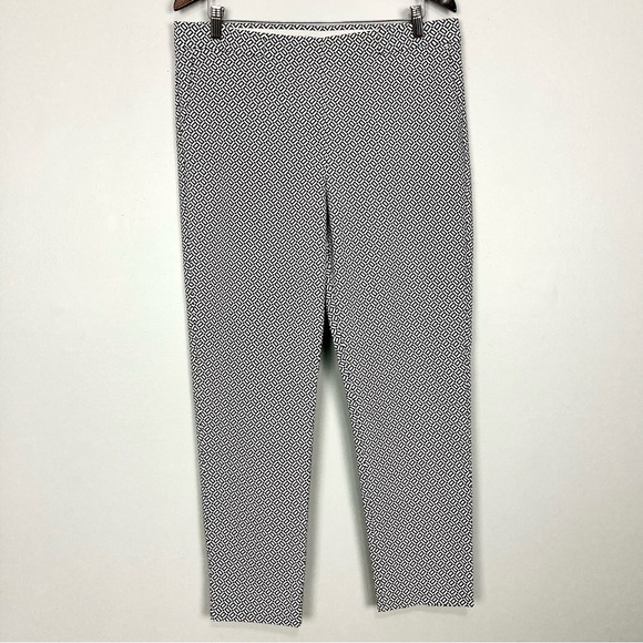 J. Jill Essential Slim Ankle Pant Women’s Size 14 Pull On Stretch Knit Geo Print - Picture 1 of 9